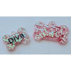 Diva hundetegn STOR - med glimmer og farve