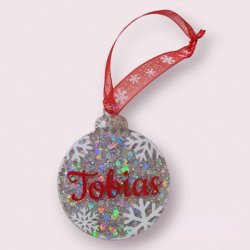 Julekugle i akryl (glimmer)