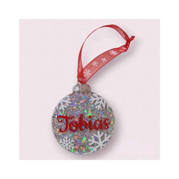 Julekugle i akryl (glimmer)